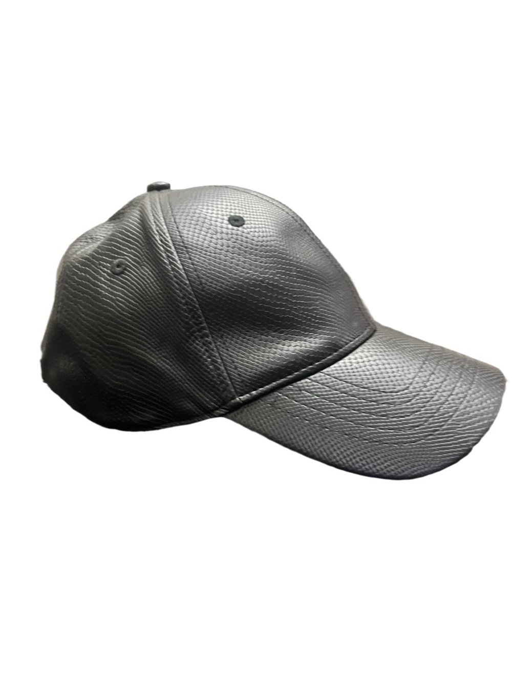 New! Black Faux Leather Women’s Baseball Cap One Size Adjustable Back